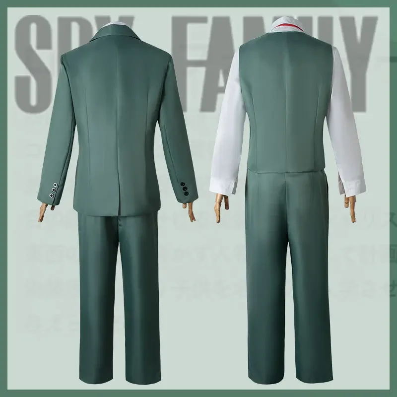 ANIMECC Loid Forger Cosplay Costume Wig Hat Light Green Suit Twilight Outfit  Anime  Halloween Party Costume for Men Boy S-XXL