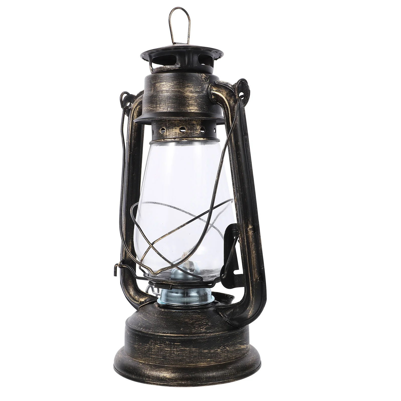 Retro  Iron Kerosene Lamp Portable Hanging Lantern Outdoor Camping Light (Bronze) camping lamp retro oil lamp