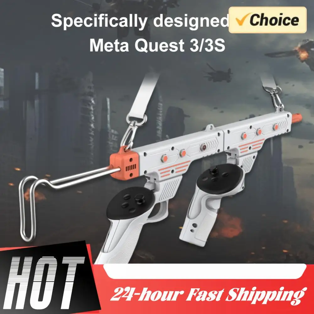 

VR Gun Stock VR Gunstock Контроллер съемки VR Ручки для Meta Quest 3/3S VR Аксессуары Улучшенный съемник Игровые возможности