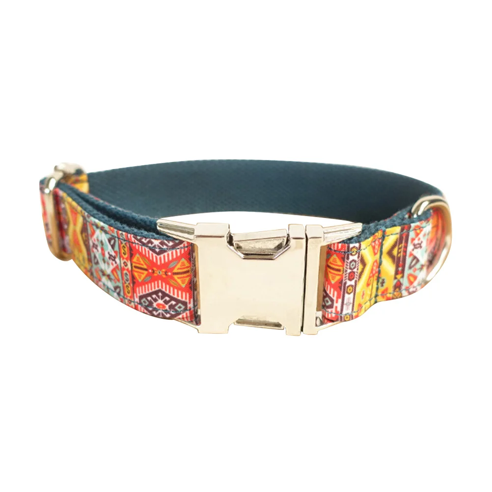 

Metal Buckle Dog Adjustable Durable Bohemian Style Pet Collar For Dogs Walking Accessory Handmade Pet Dog Collar