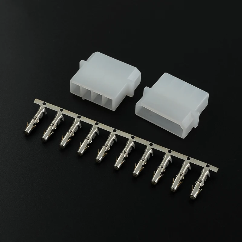 500pcs Big 4P Power Socket Connector Straight Needle Socket Male and Female Pair Plug Plastic Shell