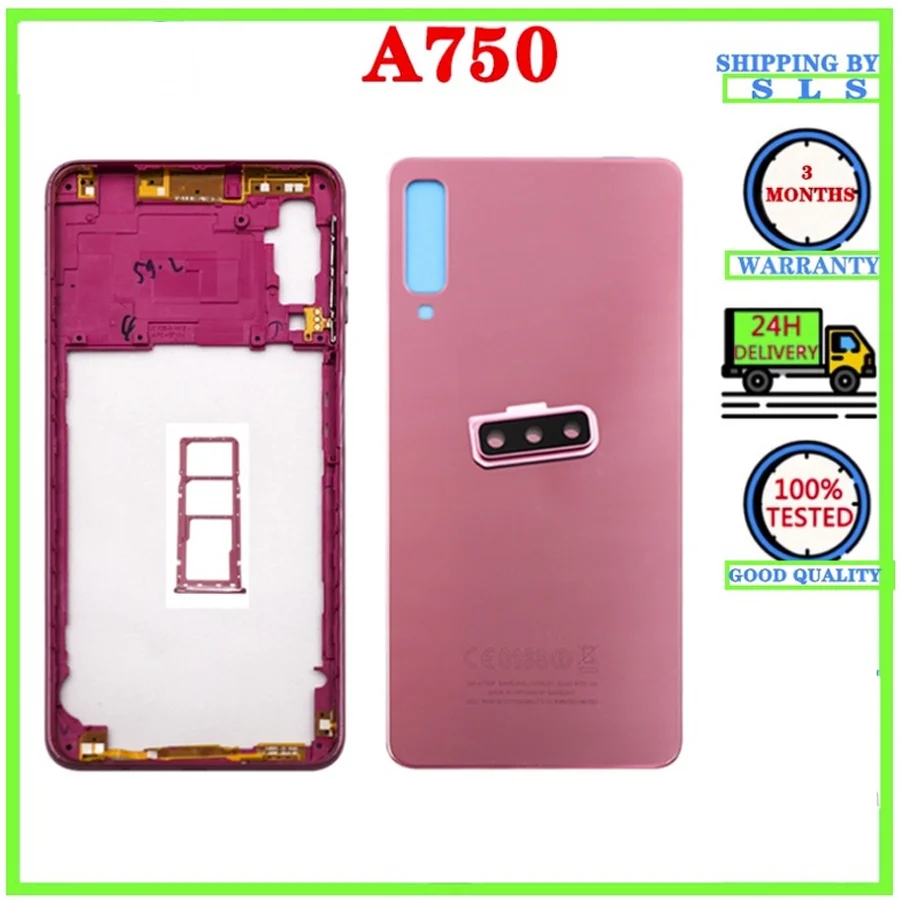 For Samsung Galaxy A7 2018 A750 Full Housing Middle Frame A750F Battery Back Cover Housing Case+ Sim Card Tray