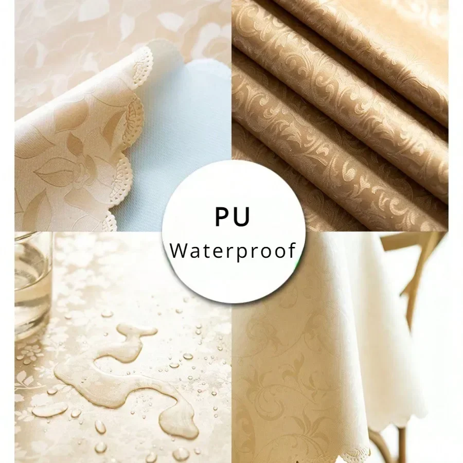 1pc European Style Waterproof Tablecloth,All Seasons Oil-Proof And Water-Proof PU Tablecloth,Rectangular Table Cover For Dining
