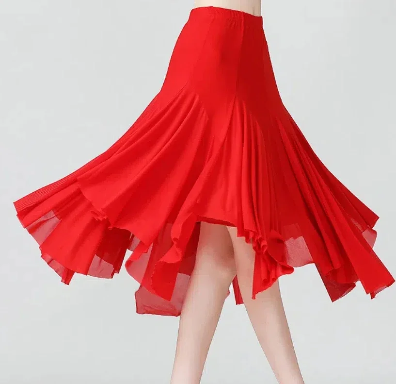 Jupe de brevLatine Mi-Longue pour Femme، Couleur Unie، Mode Irréguliere، Tango، 1 جزء/الوحدة