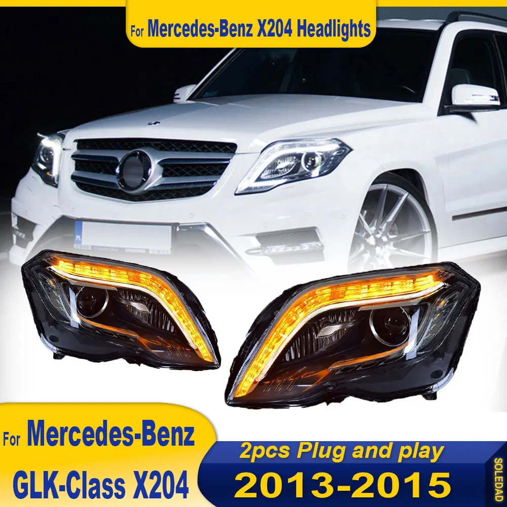 Car Styling HeadLamp for Benz GLK260 Headlights 2013 2014 2015 X204 GLK300 LED Headlight LED DRL Hid Bi Xenon Auto Accessories