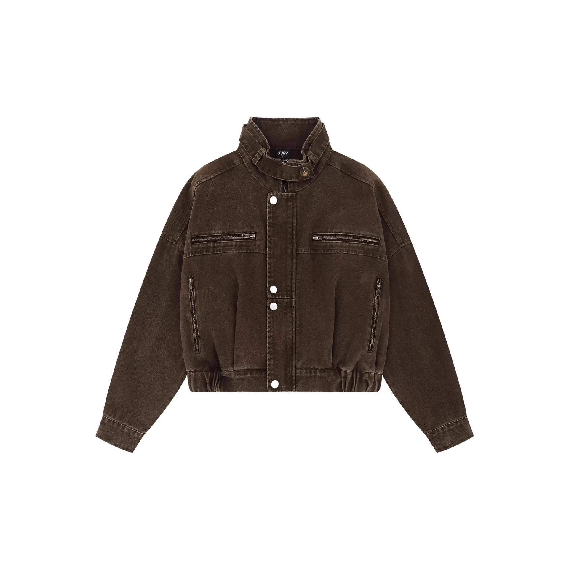 

Women's Jacket 2026 Spring Autumn Vintage Workwear Jacket Moto Style Short Jacket E Girl Loose Slim Fit Cropped Coat