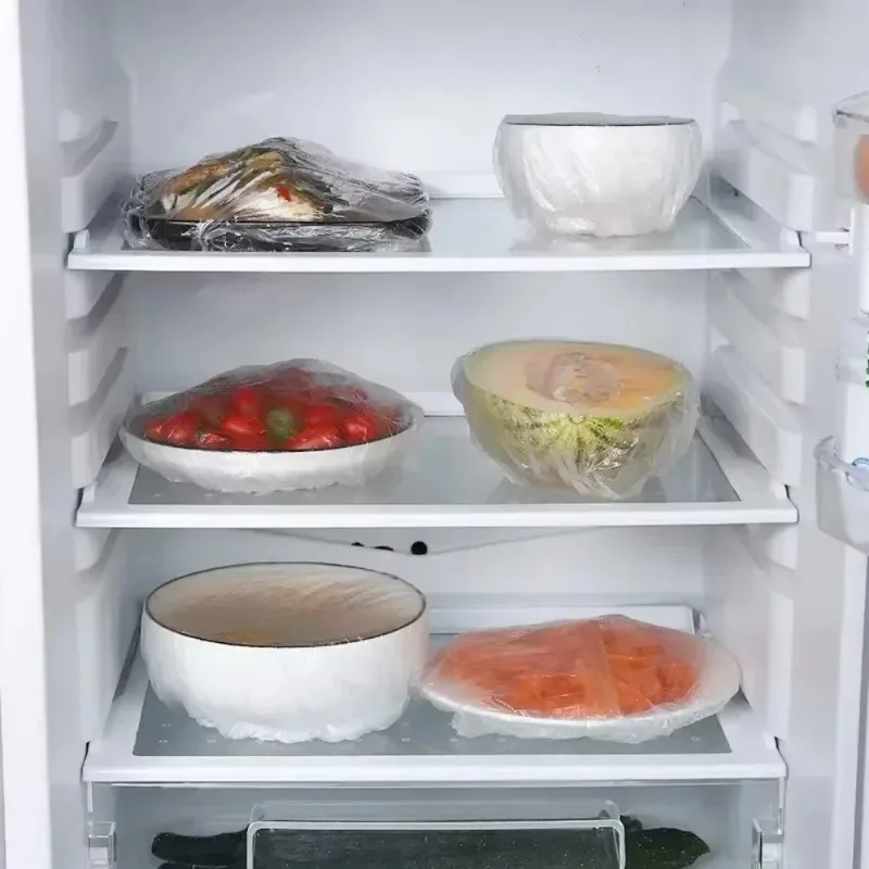 500/10 قطعة المتاح الغذاء حفظ فيلم المطبخ الغذاء تخزين يغطي أكياس للأطباق لوحة مرنة غطاء بلاستيكي يغطي أكياس مكنسة