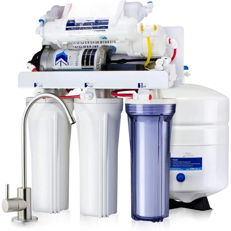 System Under Sink with Water and Pump, pH+, 75 GPD, TDS Reduction