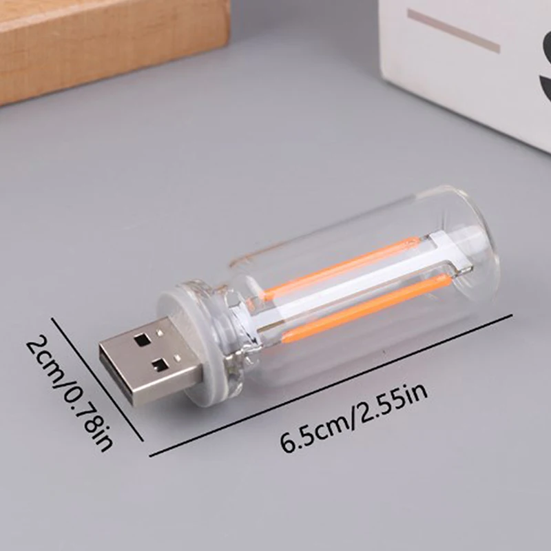 1PC Bedroom DIY Decoration USB Touch Control LED Filament Night Light Atmosphere Light Edison Bulb Incandescent Lamp