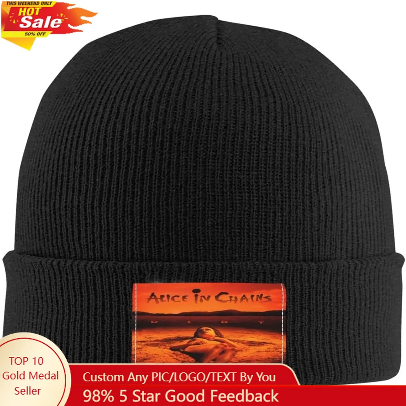 

Alice Rock in Band Chains Beanie Hat Mens Winte Warm Knit Hat Funny Skull Caps Chemo Hat Casquette Black