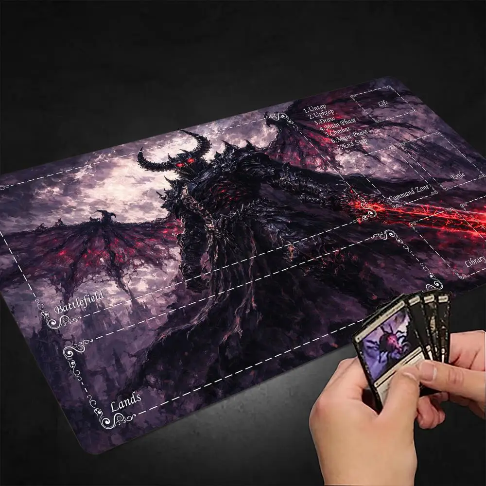 

Игровой коврик Dark Demon Warrior MTG для карточных игр Magic, нескользящий, прочный, 35x60 см, для командных игр, игровой коврик для Magic MTG