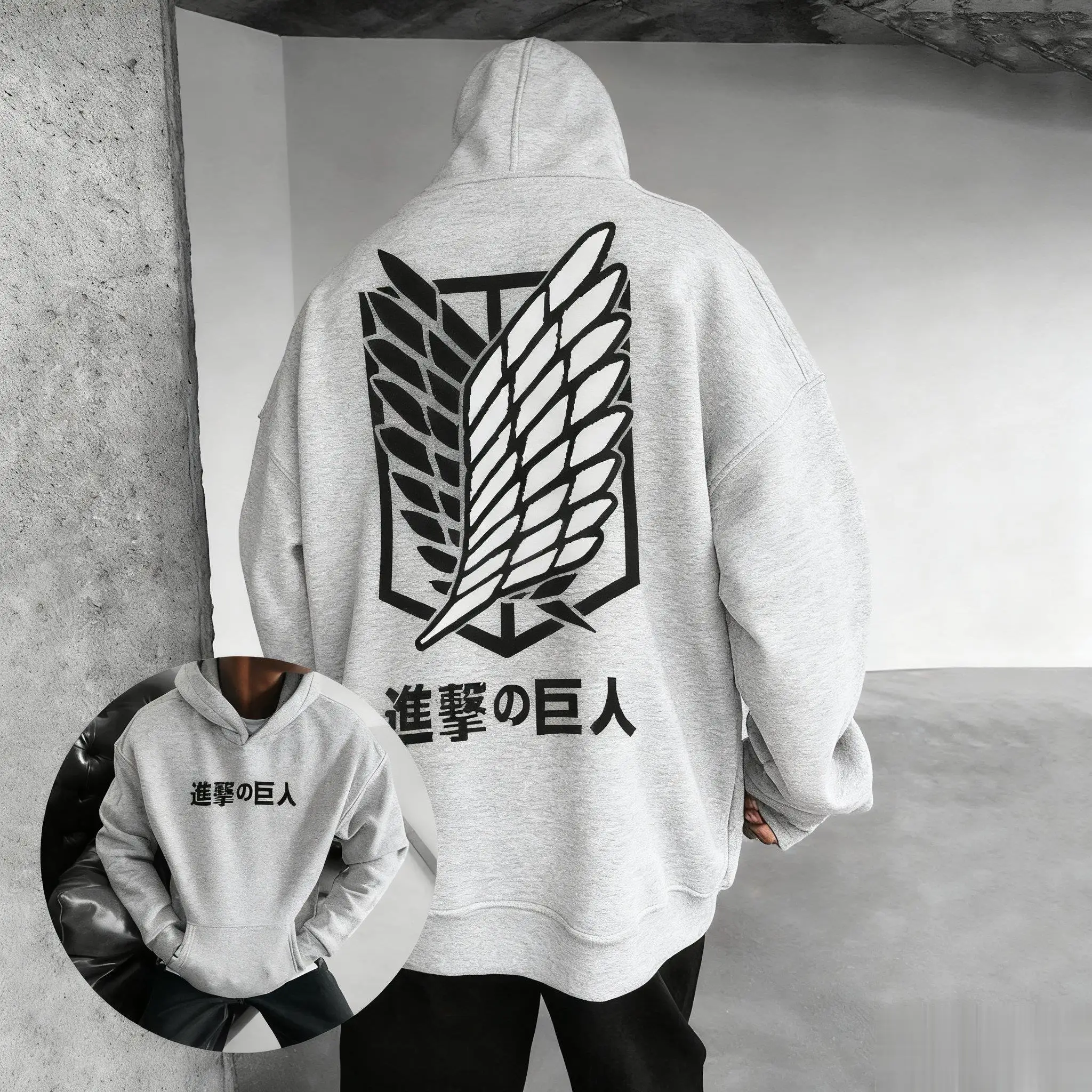 

Anime Hoodie Men Women ​​attack on Titan Print Pullover Sweatshirt​​ Oversized Streetwear Casual Cosplay Fashion Spring Autumn