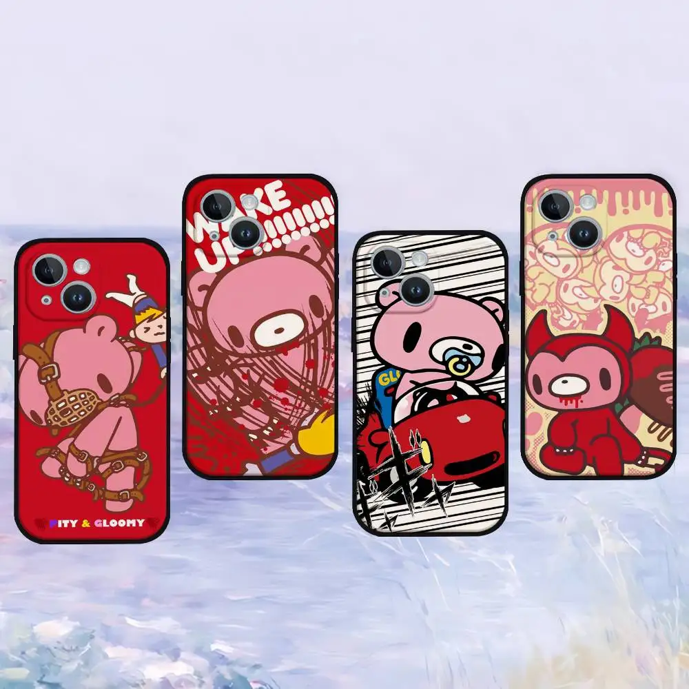 Niedliche G-Gloomy Bär Handyhülle für iPhone 17 16 15 14 13 12 11 PRO MAX PLUS Mini TPU Weiche Hautfreundliche Hülle