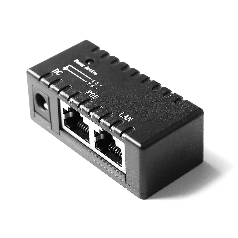 12V - 48V 1 Channel Passive POE injector RJ45 DC 5.5mm*2.1mm