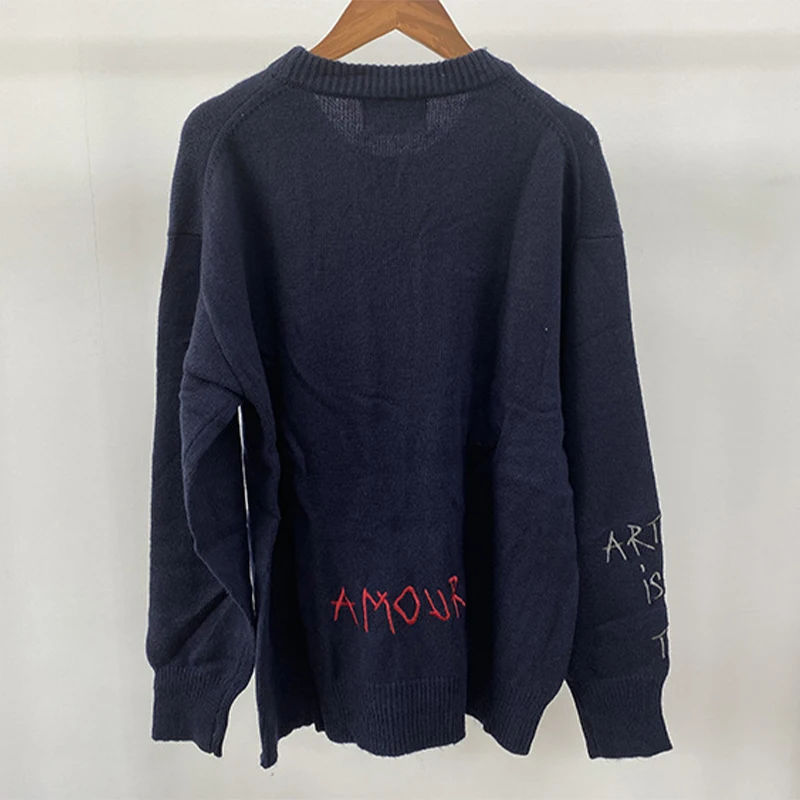 Zadig Cashmere Sweaters Women Loose Chic O-Neck Pullover Top Female Fashion Alphabet Embroidery Butterfly Flower Loosen Sweaters