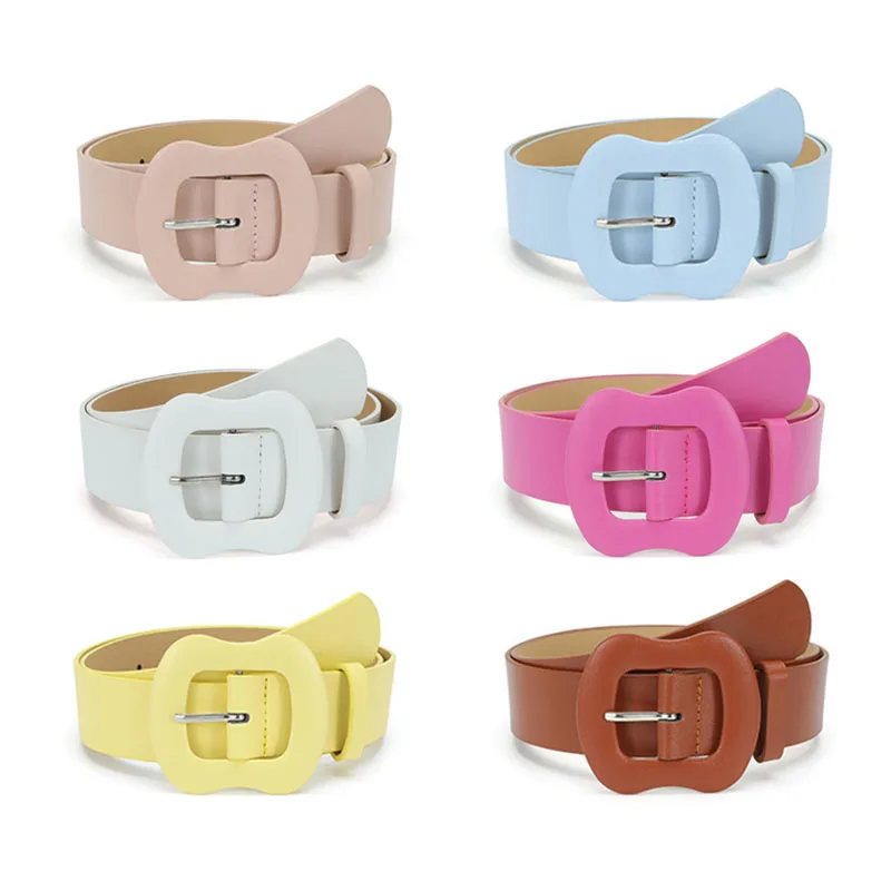 

Online Sensation Candy-Colored Style High Quality PU Leather Women Belt For Women With Jeans And Pants Accessories Waistband