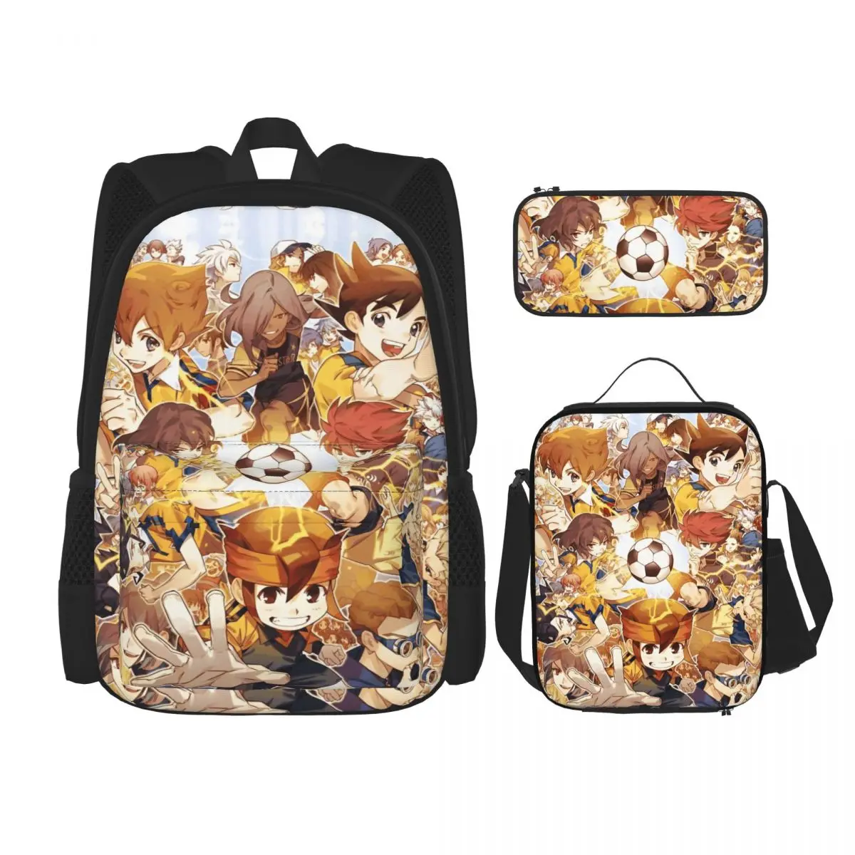 

Inazuma Eleven 3pecs/набор рюкзак для студентов ролевые игры спортивные игры ноутбук рюкзак сумка для обеда пенал