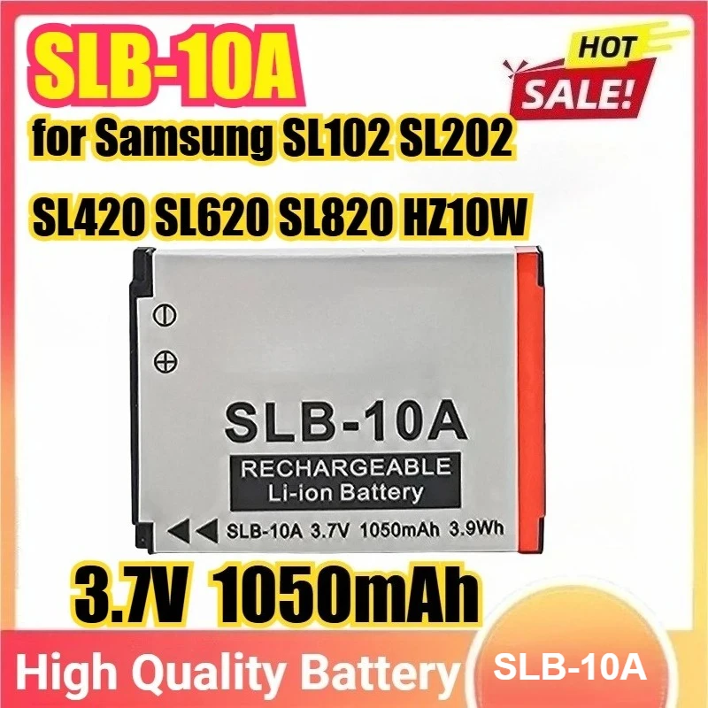 SLB-10A SLB10A 3.7V 1050mAh Camera Battery for Samsung SL102 SL202 SL420 SL620 SL820 HZ10W HZ15W ES55 L100 L110 L200 L210 L310W