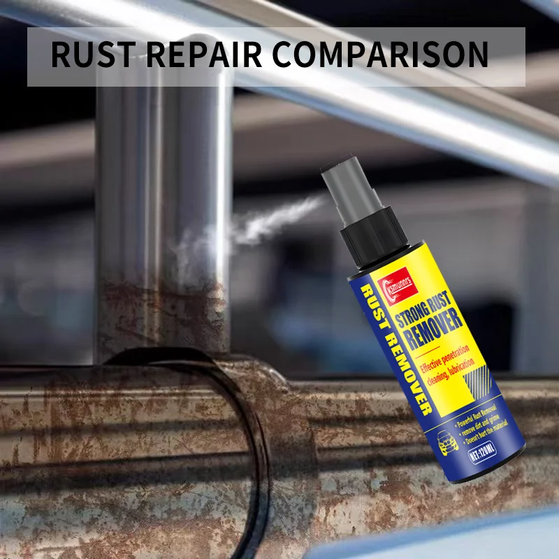 120ml Strong Rust Remover Spray, Effective Penetrating Cleaner, Lubricate, Remove Rust & Grime for Auto Metal Parts