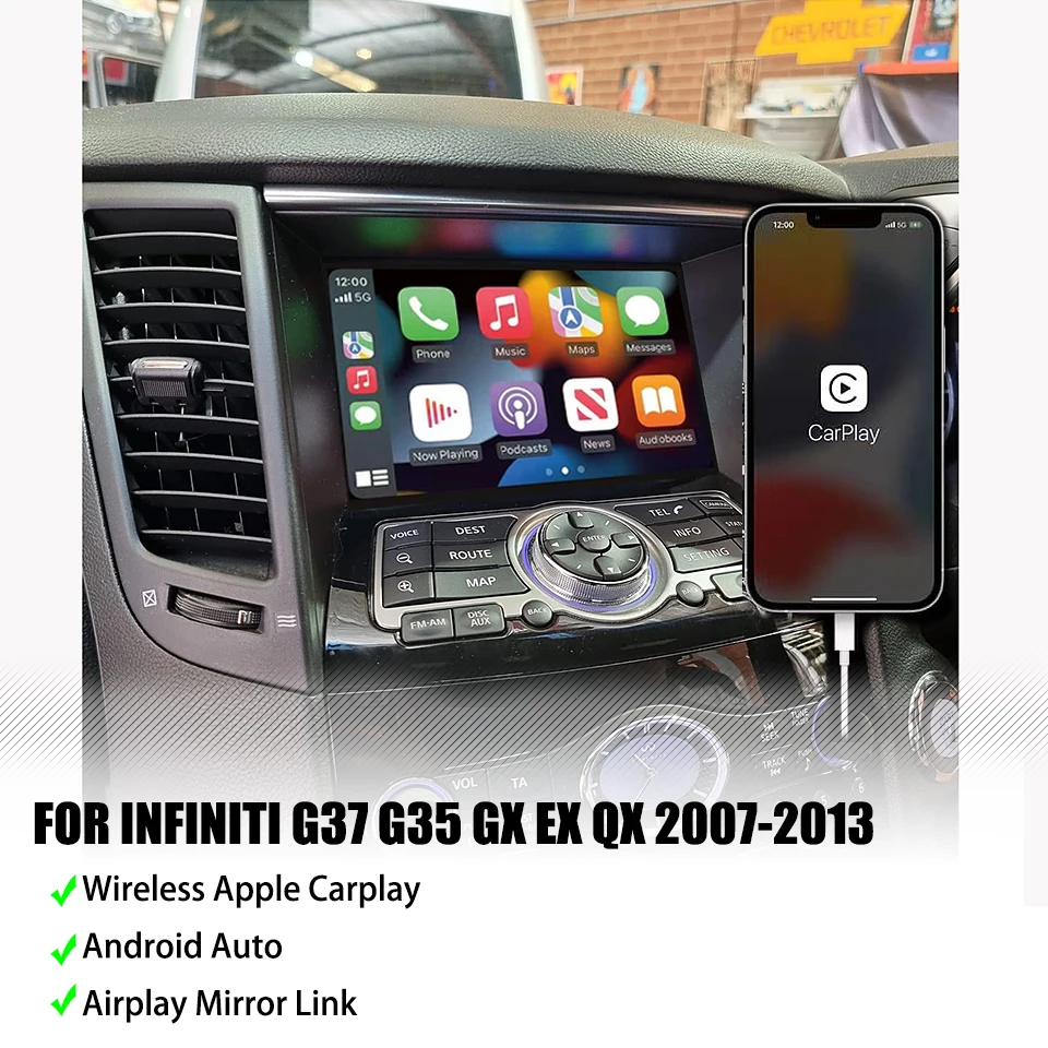 Auto OEM Apple CarPlay per Infiniti G37 2011 2012 2013 G35 Q70 EX GX Wireless Android Auto Integration Phone Mirror Unit