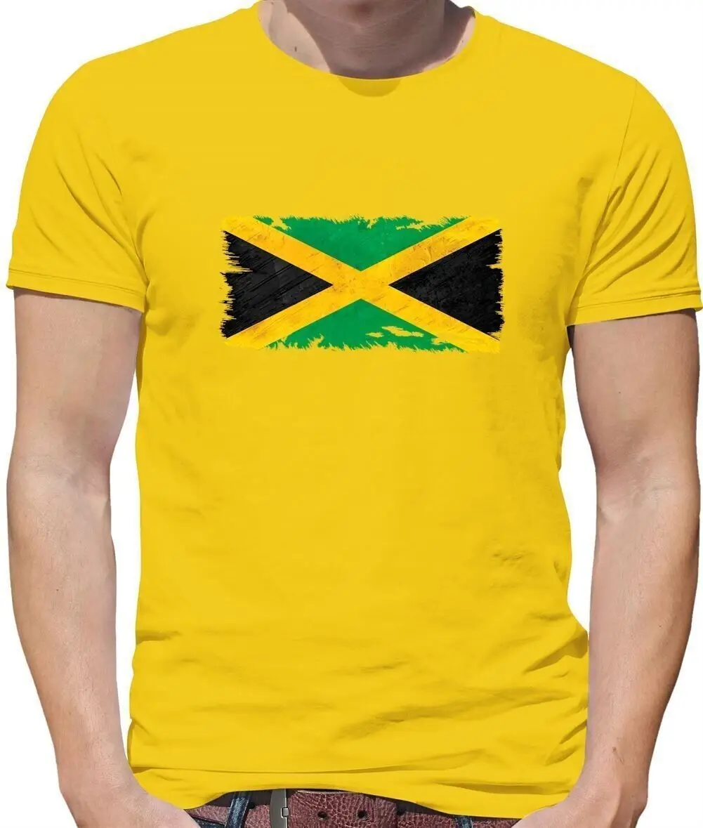 Флаг Ямайки в стиле гранж - Мужская футболка - Ямайская любовь Kingston Town