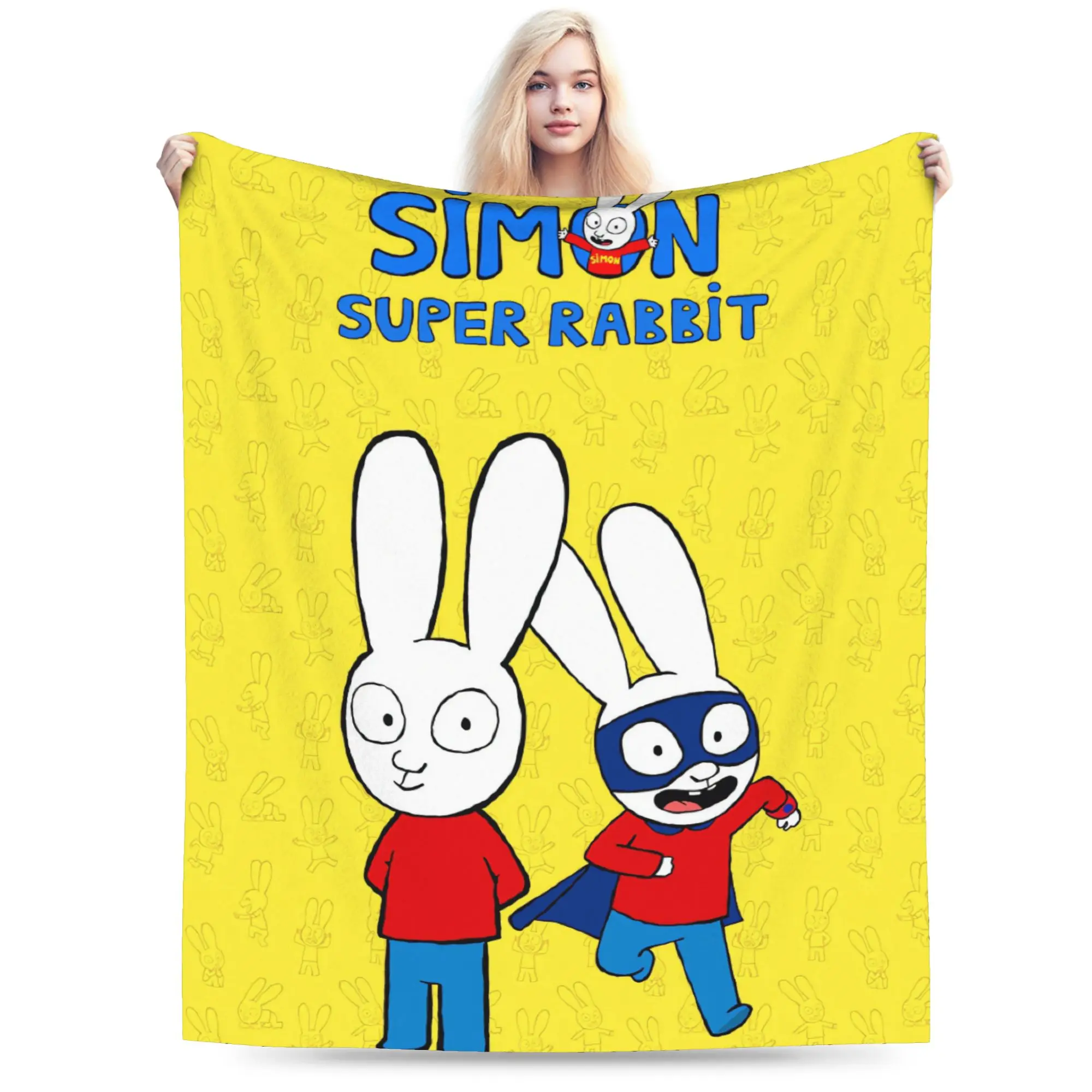 Simons Super Rabbit Blanket Quality Super Soft  Throw Blanket Winter Child Couch Chair Sofa Bed Funny Bedspread