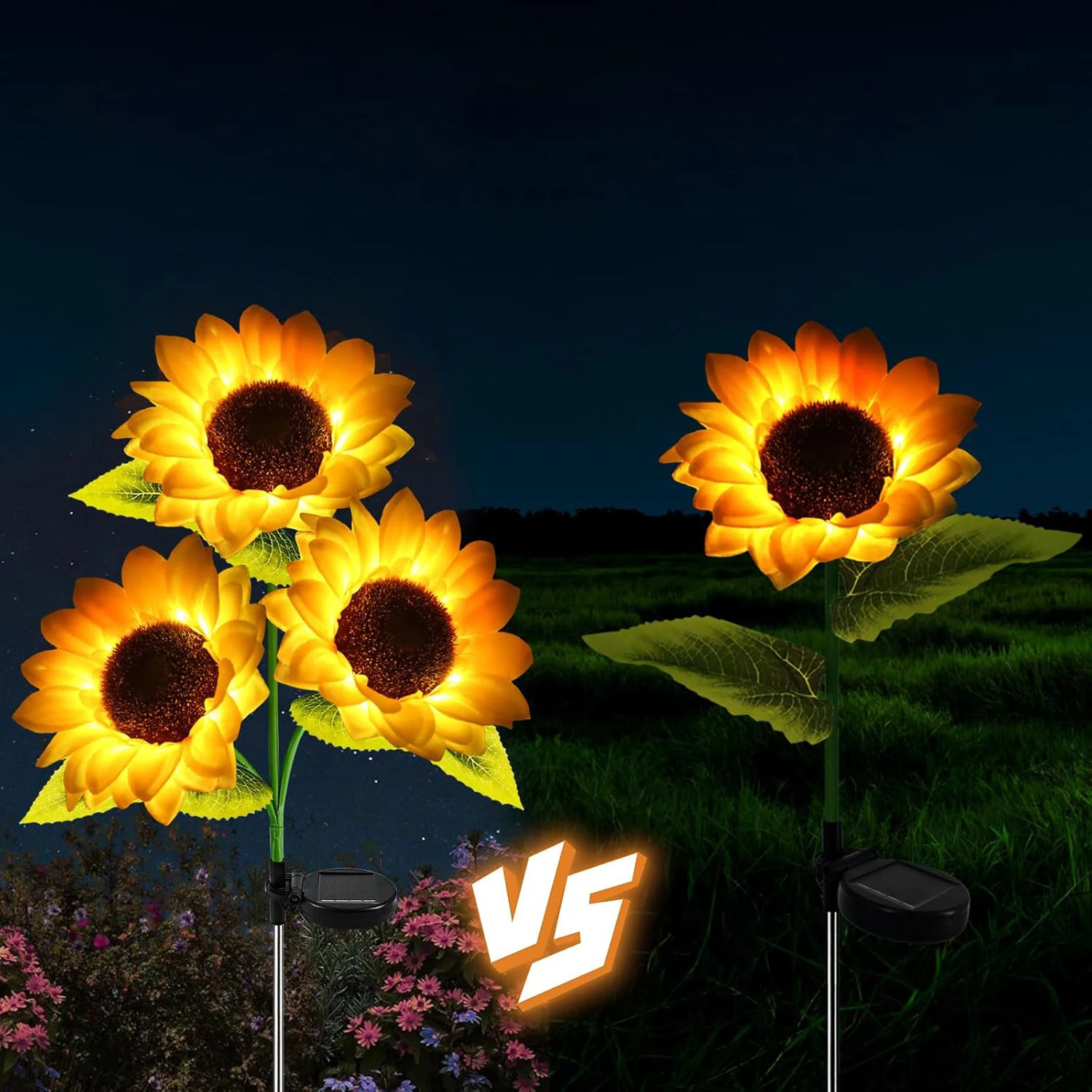 

1/3 головок солнечный свет подсолнечника водостойкий имитация цветка уличные газонные фонари пейзажная лампа для дома и сада Рождественский декор