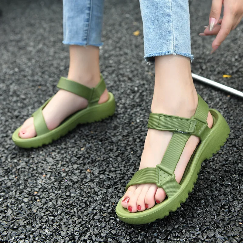 ELUVA Summer Sandals for Women 2025 Beach Slides Comfortable Anti-Slip Outdoor Slippers Lightweight Walking Shoes Women Sandals