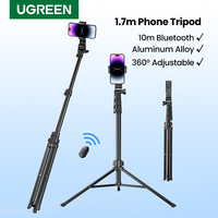 UGREEN Phone Tripod Stand For Gopro iPhone Samsung Xiaomi Huawei Foldable Aluminum Travel Tripode Holder Universal Phone Stand