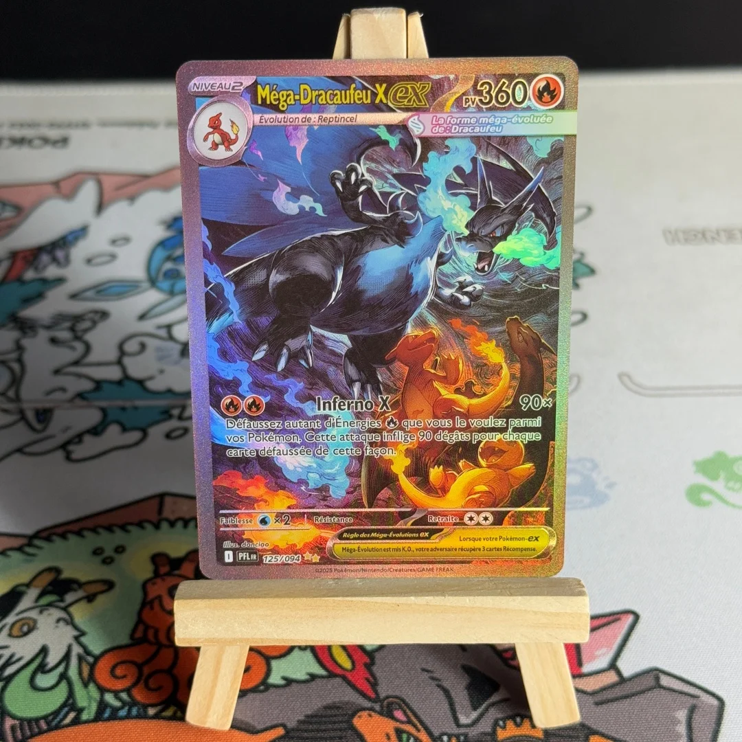 Carte Proxy DIY Pokémon Mégas Flamme Fantasmagorique 2025 X ex Charizard Carte de Collection PTCG Cadeau Anime