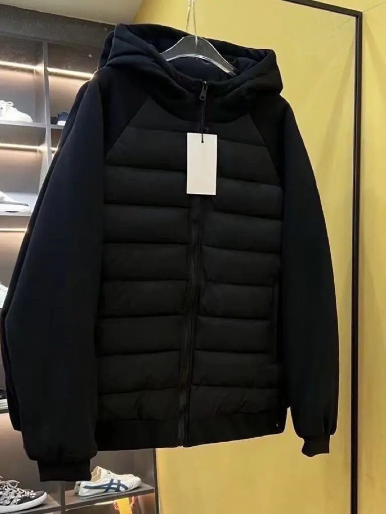 

Мужская утепленная хлопковая куртка с капюшоном, свободного кроя, с комбинированными вставками, теплая, повседневная, молодежная, модная, эксклюзивно онлайн, коллекция Весна 2026