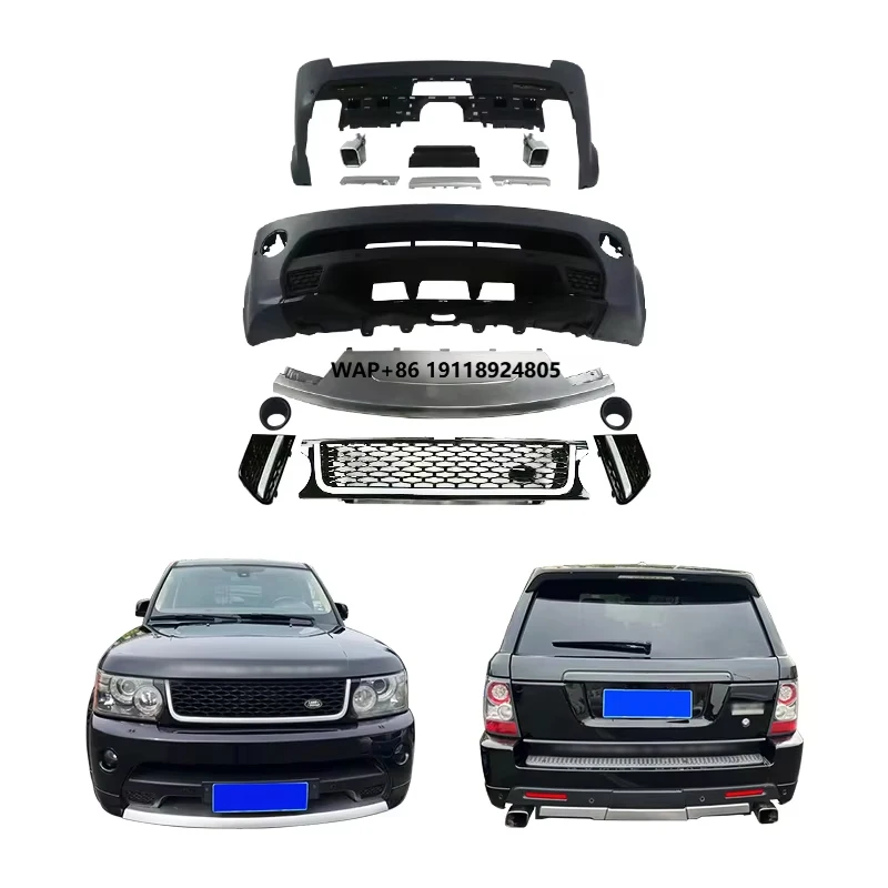 

New Front and Rear Bumper Body Kit Upgrade with Fog Light Cut-Outs Car Modification for Range Rover Sport 2010-2013 Car Bodykit