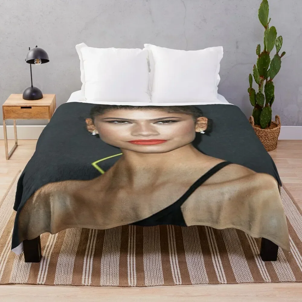 Zendaya Coleman looked cool Throw Blanket Beach Single Blankets