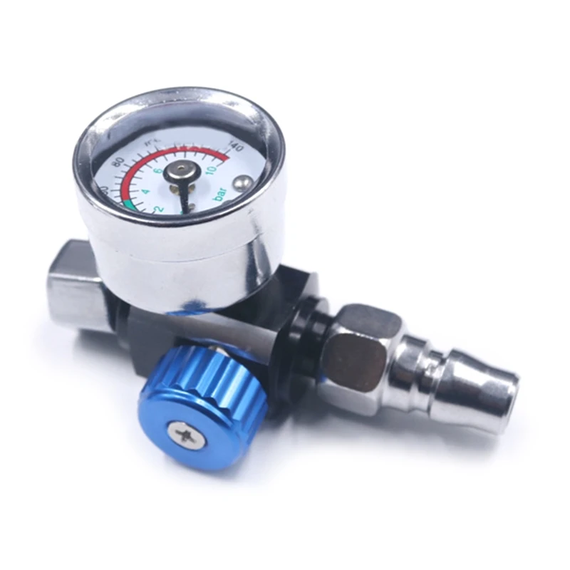 1/4” Spray Gun-Air Pressure Regulator with Pressure Gauge Practical Pneumatic Tool Adapter for Air Gun-Spray Gunand Tool