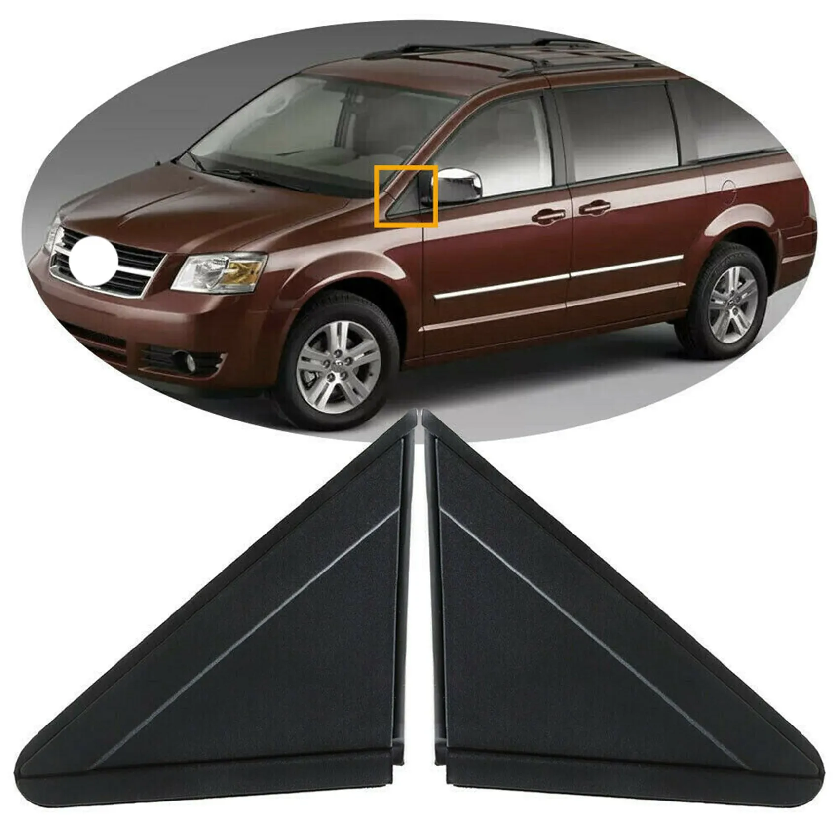 Right & Left Side Mirror Flag Applique for 2008-2019 Grand Caravan Town & Country 1AN69RXFAA, 1AN68RXFAA