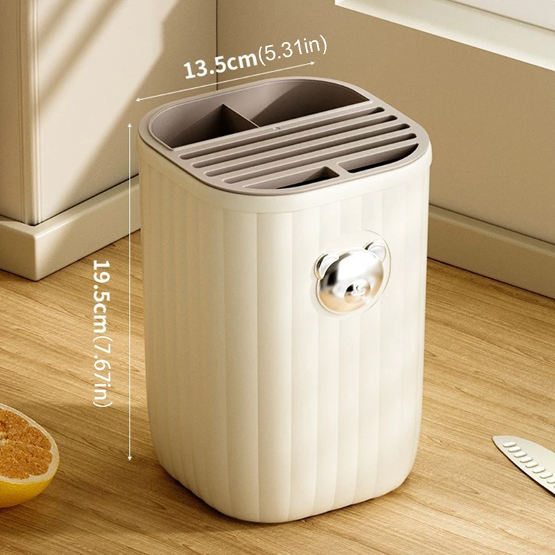 1 قطعة حامل كتلة السكين ، حامل سكاكين تصريف المطبخ متعدد الوظائف ، منظم سكاكين صغير موفر للمساحة لسطح الكونترتوب