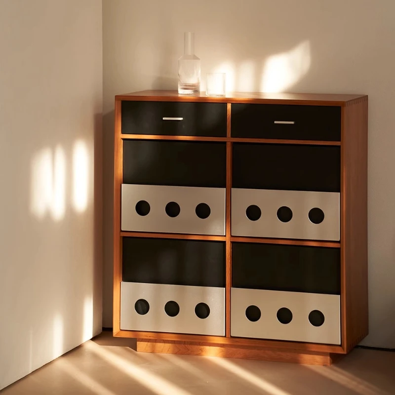 

Paradise four-grid cabinet solid wood upturn door retro Bauhaus
