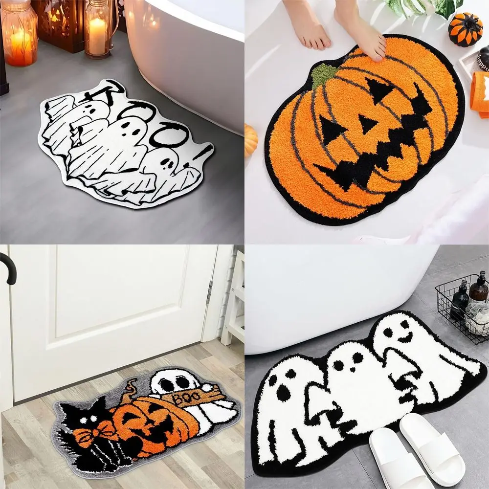 New Imitation Cashmere Door Mat Anti-slip Cartoon Floor Mats Ghosts Goblins Bathroom Mat Halloween