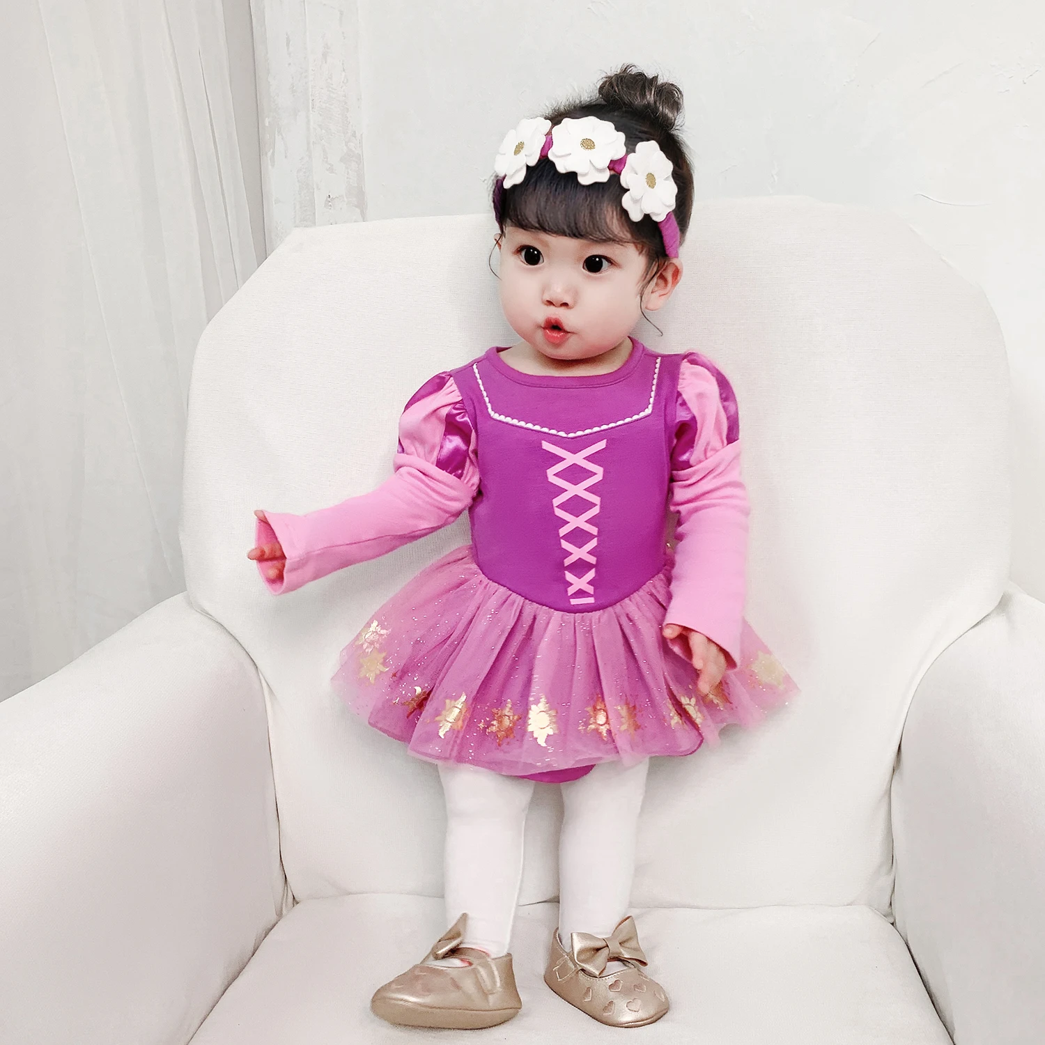 

Umorden 3-18M Infant Baby Girls Princess Rapunzel Costume Romper Tutu Dress With Headband Birthhday Party Fancy Dress