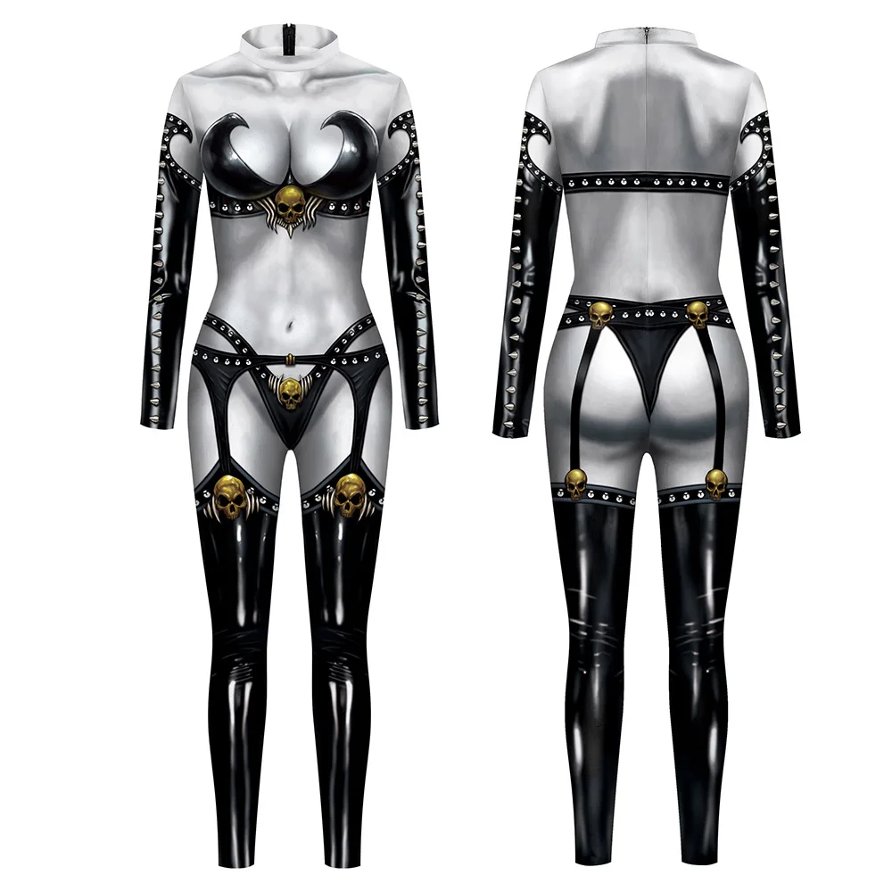 Lady Deathstrike Yuriko Oyama Jumpsuit Cosplay Costume Sexy Women Digital Printing Halloween Party Show Catsuit Bodysuit