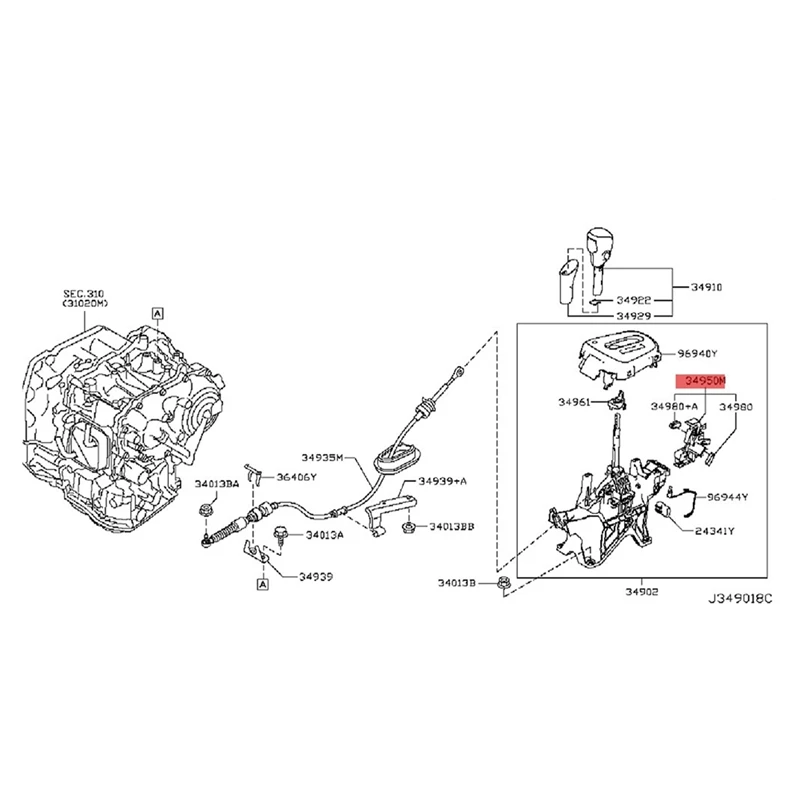 Car Shift Lock Coil Solenoid Valve Park Switch 34950-4CL0B For Nissan X-Trail Rogue 2014-2019 Electronic Shift Switch