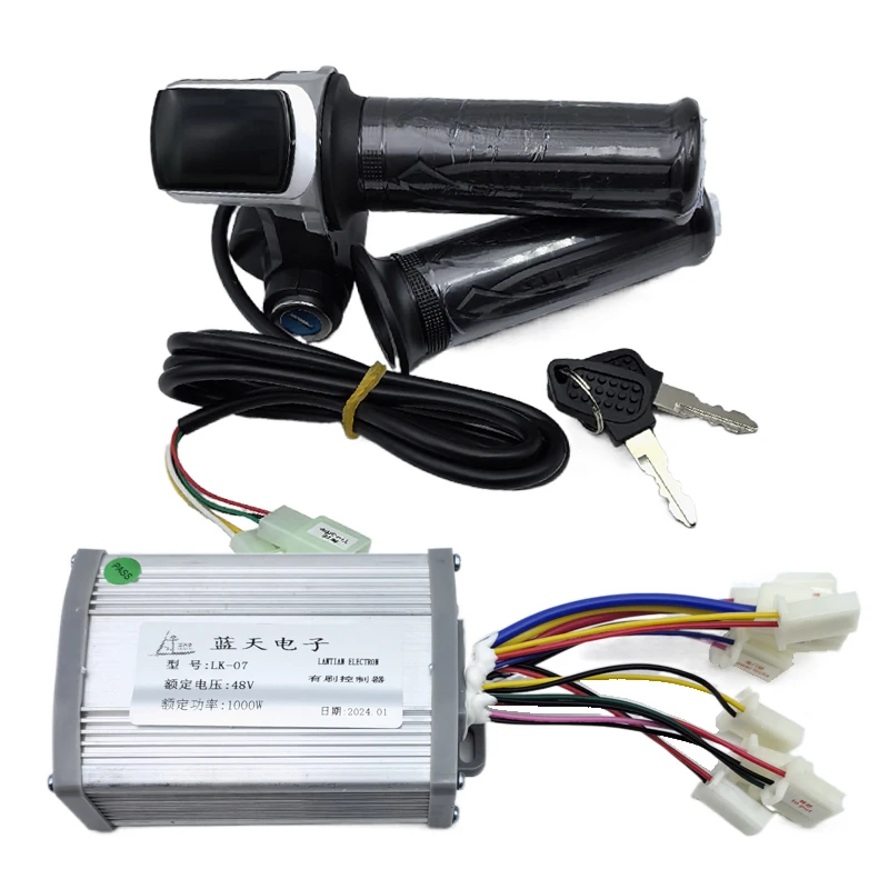 Bicycle Brushed Controller Throttle Grip Kit 48V 350W 500W 800W 1000W Electric Scooter E-Bike Controller Retrofit Set