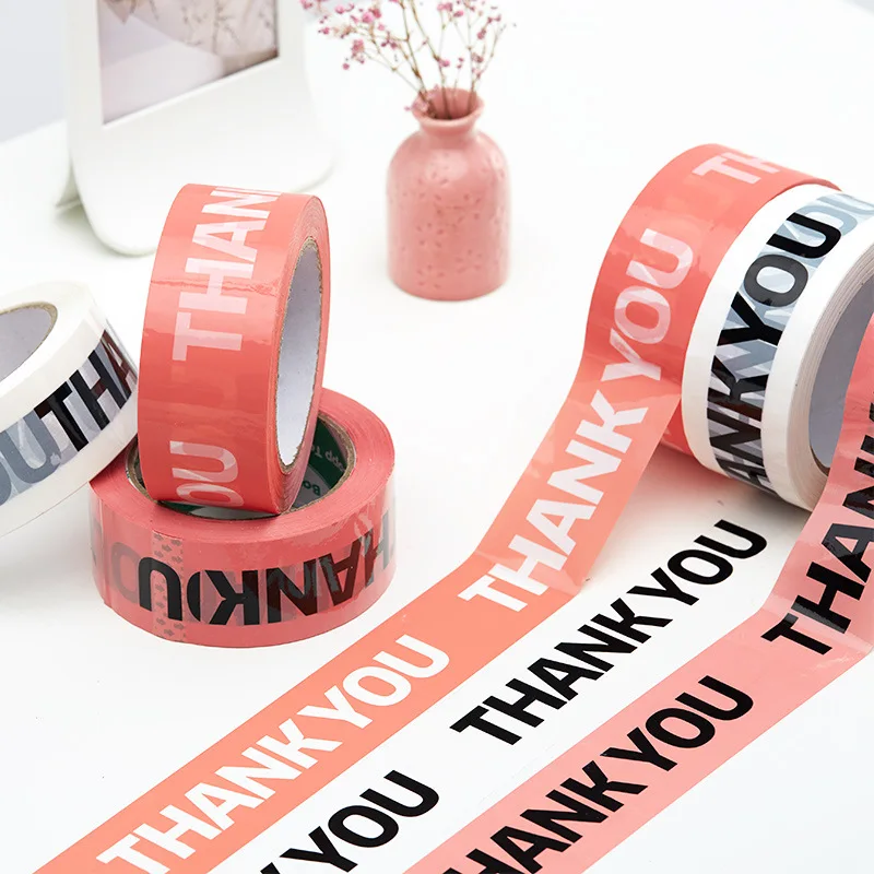 

Customized productCustom Logo Shipping Cute Thank You Packing Tape Plastic OPP Tape Glue PVC Tapes