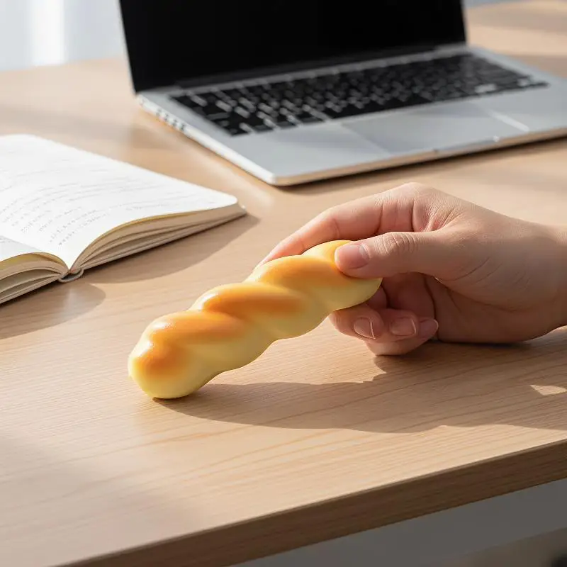 Anxiety Reducing Fidget Toy 1Pcs Wet Soft Twisted Dough Simulated Bread Squeeze Toy for All Ages Party Game Favors