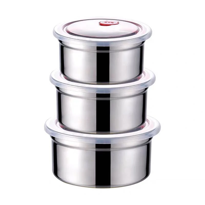 

304 Stainless Steel Fresh-Keeping Box With Lid Sealed Portable Stainless Steel Bowl Can Cook Lunch Box