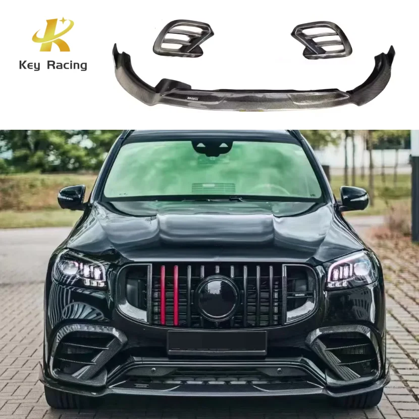 

Для Mercedes-Benz GLS63 W167 X167 углеродное волокно в стиле B, передний бампер, передний вентиляционный корпус, комплект