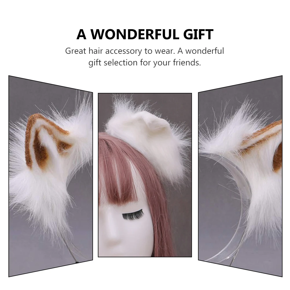 

1pc Bendable Furry Hair Clasp Adorable Animal Ear Design Festival Party Cosplay Hair Hoop Foldable Decorative Headband For