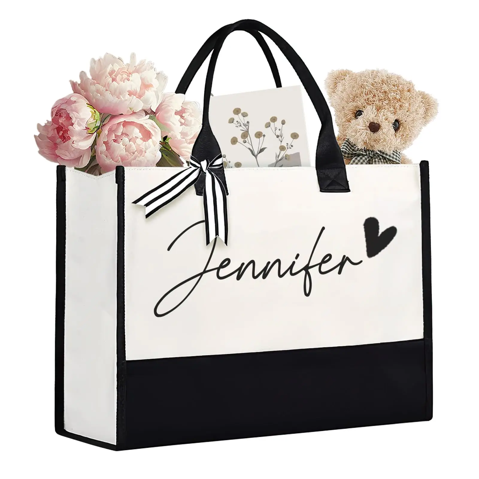 Personalized Tote Bag for Women Custom Beach Bags with Name Best Friend Gifts for Birthday Wedding Bride Bridesmaid