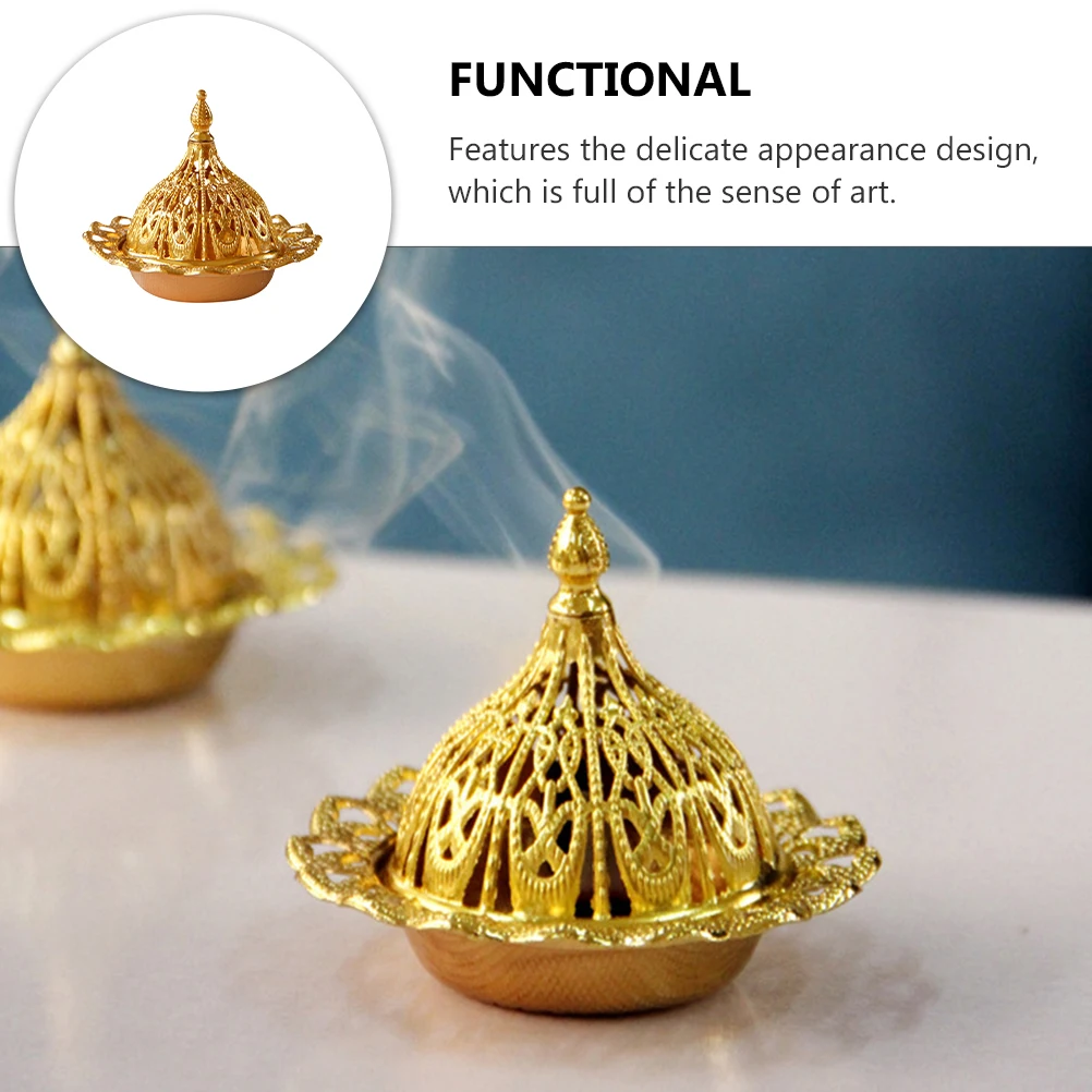 

1pc Metal Hollow Incense Burner Censer Holder Decorative Aromatherapy Ornaments Ferroalloy Compact Stable Design Unique Creative