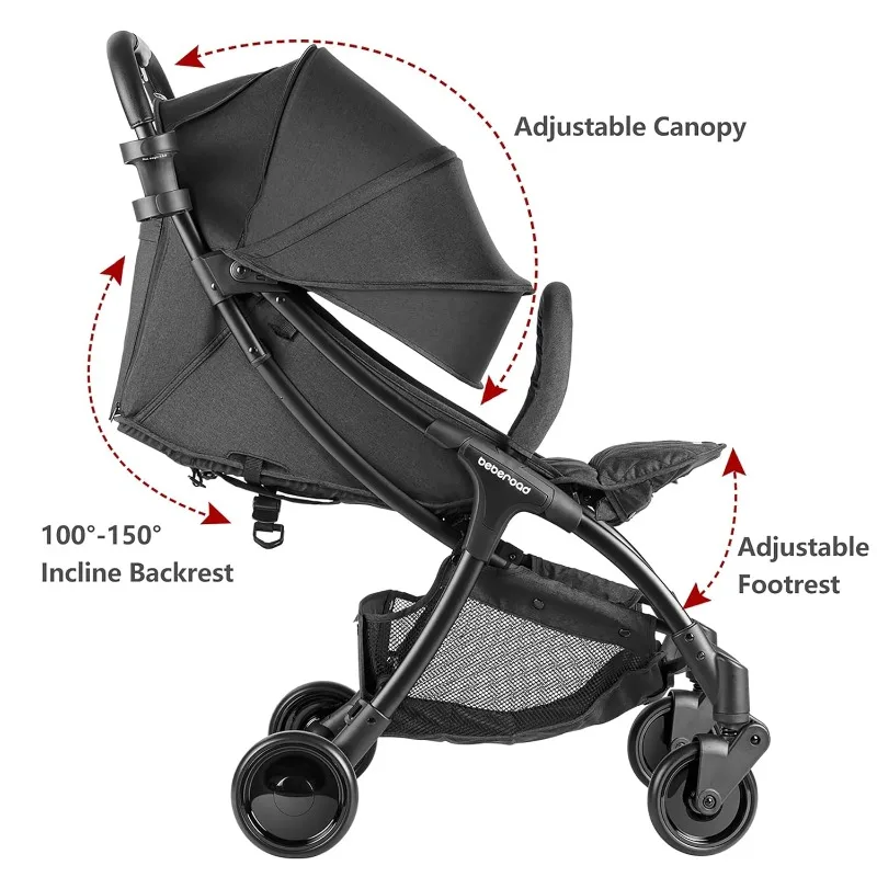 R2 Small Travel Stroller Compact Stroller Foldable Lightweight Baby Stroller for Airplane